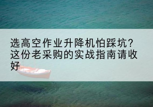 清远高空作业升降机厂家推荐-选高空作业升降机怕踩坑？这份老采购的实战指南请收好